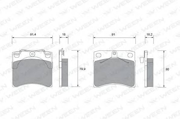 Комплект тормозных колодок, дисковый тормоз WEEN 1511438