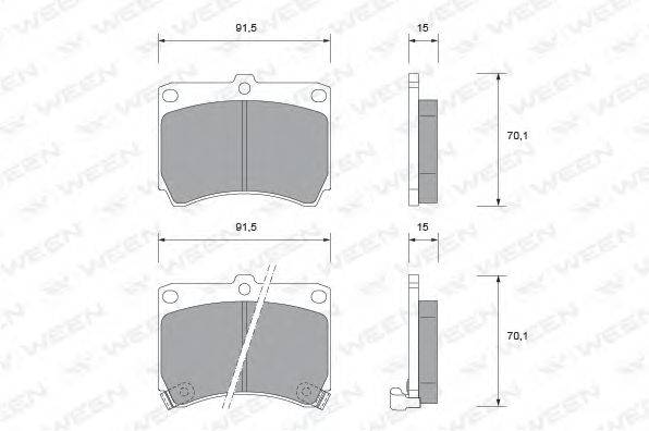 Комплект тормозных колодок, дисковый тормоз WEEN 151-1580