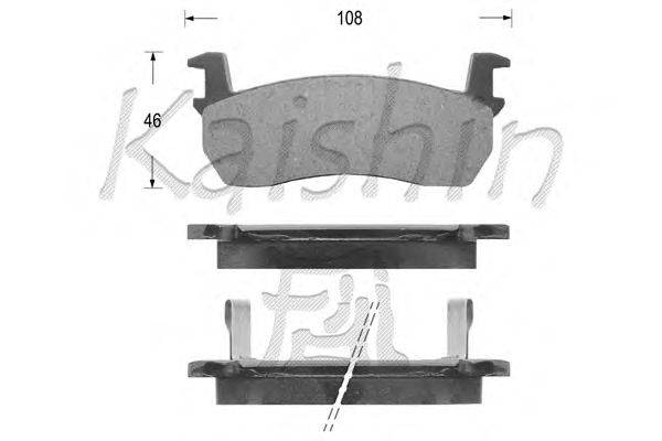 Комплект тормозных колодок, дисковый тормоз KAISHIN D1055