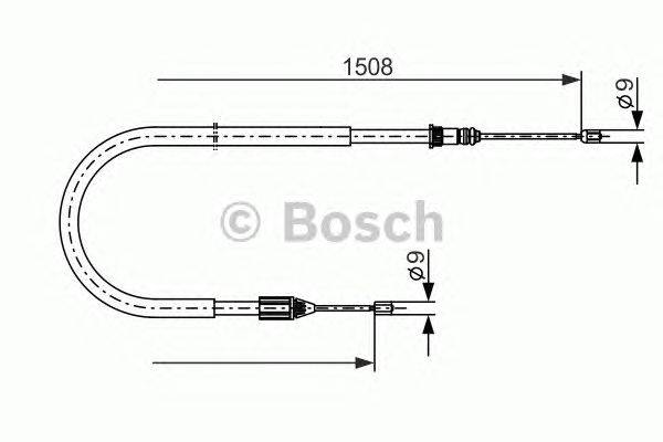 Трос, стояночная тормозная система BOSCH 1987477890