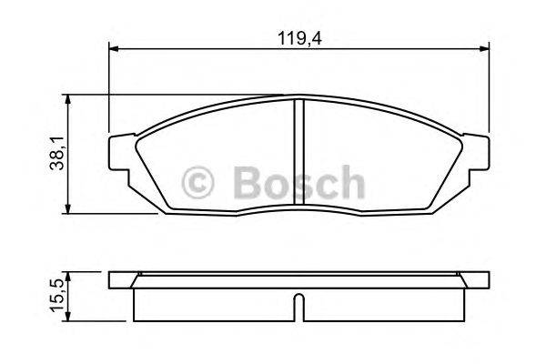 Комплект тормозных колодок, дисковый тормоз BOSCH 0 986 494 208