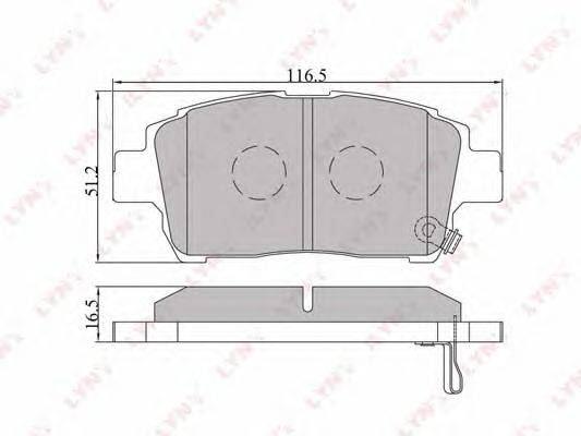 Комплект тормозных колодок, дисковый тормоз LYNXauto BD-7526
