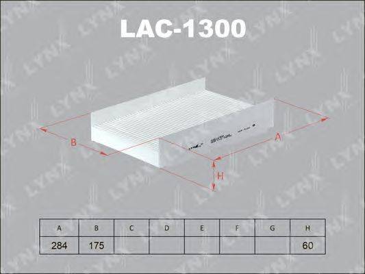 Фильтр, воздух во внутренном пространстве LYNXauto LAC-1300