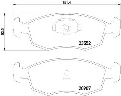 Комплект тормозных колодок, дисковый тормоз HELLA PAGID 23552