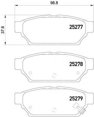 Комплект тормозных колодок, дисковый тормоз HELLA PAGID 25278
