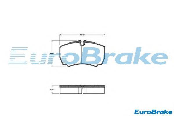 Комплект тормозных колодок, дисковый тормоз EUROBRAKE 5501222368