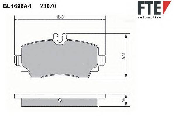 Комплект тормозных колодок, дисковый тормоз FTE BL1696A4