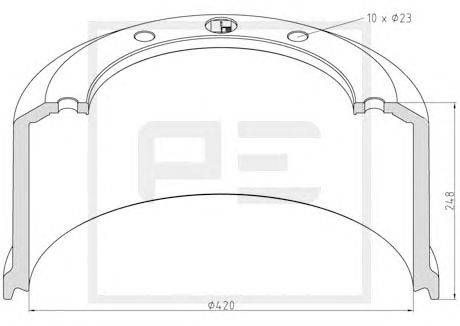 Тормозной барабан PE Automotive 046.701-00A