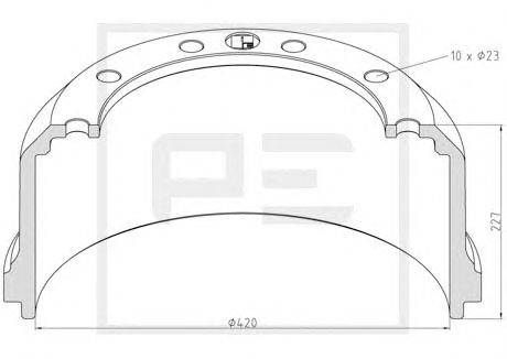 Тормозной барабан PE Automotive 066.416-00A