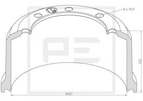 Тормозной барабан PE Automotive 066.443-00A