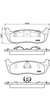 Комплект тормозных колодок, дисковый тормоз BREMBO P 24 083