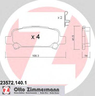 Комплект тормозных колодок, дисковый тормоз ZIMMERMANN 235721401