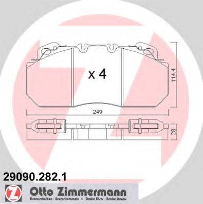 Комплект тормозных колодок, дисковый тормоз ZIMMERMANN 29090.282.1