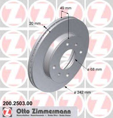 Тормозной диск ZIMMERMANN 200250300