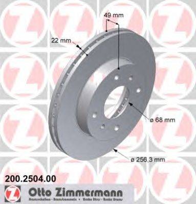 Тормозной диск ZIMMERMANN 200.2504.00