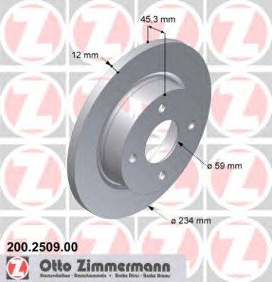 Тормозной диск ZIMMERMANN 200.2509.00