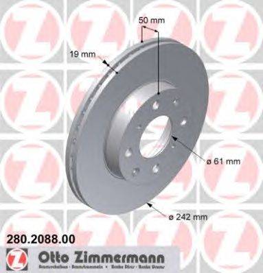 Тормозной диск ZIMMERMANN 280.2088.00