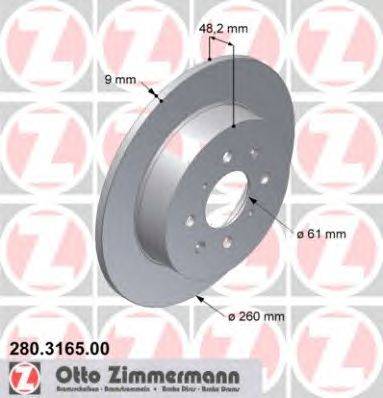 Тормозной диск ZIMMERMANN 280.3165.00