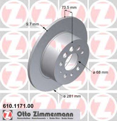 Тормозной диск ZIMMERMANN 610.1171.00