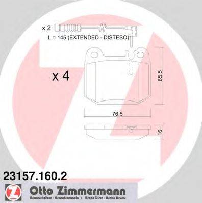 Комплект тормозных колодок, дисковый тормоз ZIMMERMANN 23157.160.2