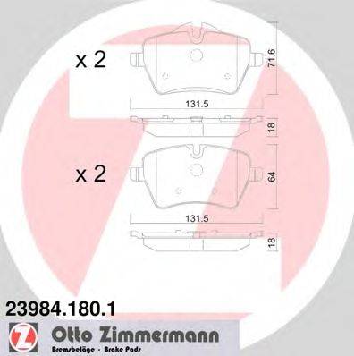Комплект тормозных колодок, дисковый тормоз ZIMMERMANN 23984