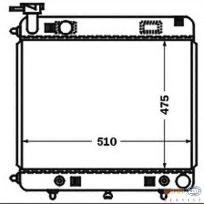 Радиатор, охлаждение двигателя HELLA 8MK 376 721-371