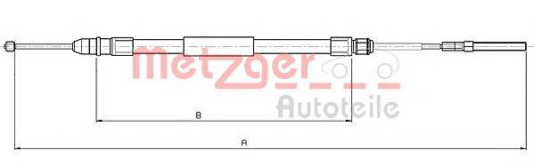 Трос, стояночная тормозная система METZGER 104136