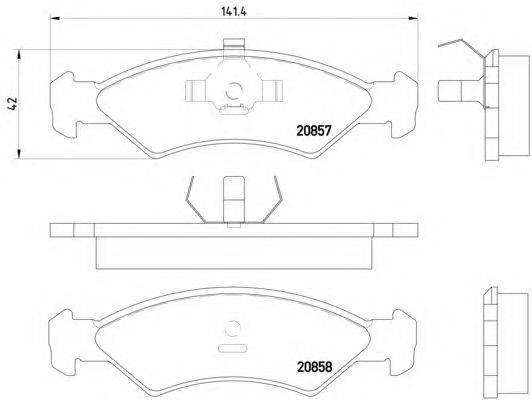 Комплект тормозных колодок, дисковый тормоз HELLA 8DB 355 007-311