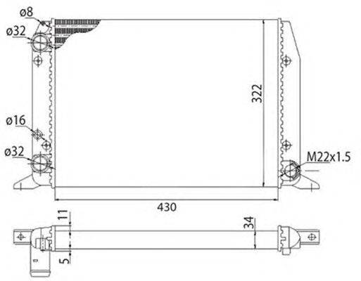 Радиатор, охлаждение двигателя MAGNETI MARELLI 350213404003