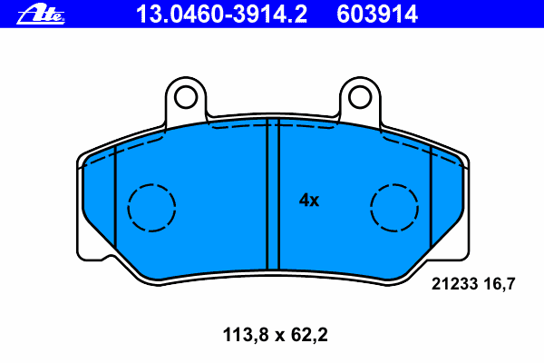 Комплект тормозных колодок, дисковый тормоз ATE 13046039142