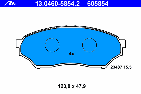 Комплект тормозных колодок, дисковый тормоз ATE 23487