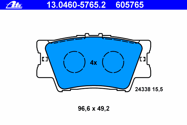 Комплект тормозных колодок, дисковый тормоз ATE 13046057652