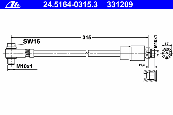 Тормозной шланг ATE 24.5164-0315.3