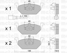 Комплект тормозных колодок, дисковый тормоз METELLI 22-0211-2
