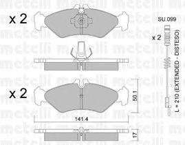 Комплект тормозных колодок, дисковый тормоз METELLI 22-0571-0K