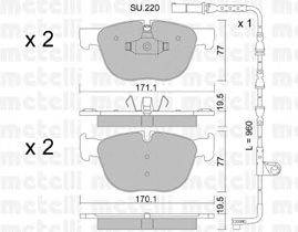 Комплект тормозных колодок, дисковый тормоз METELLI 22-0770-0K