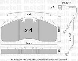 Комплект тормозных колодок, дисковый тормоз METELLI 22-0809-0K