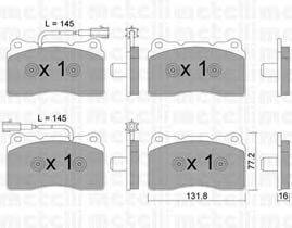 Комплект тормозных колодок, дисковый тормоз METELLI 22-0288-6