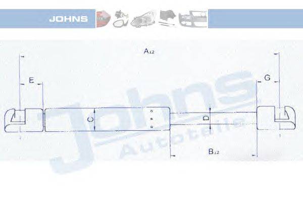 Газовая пружина, крышка багажник JOHNS 30 17 95-91