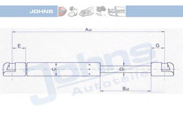 Газовая пружина, крышка багажник JOHNS 30 71 95-91