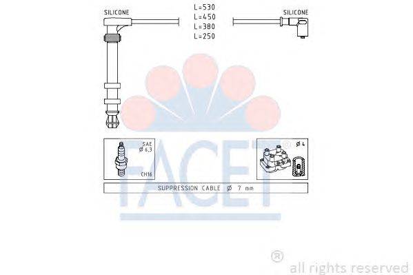 Комплект проводов зажигания FACET 49503