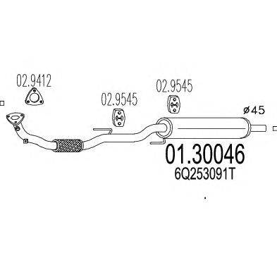 Предглушитель выхлопных газов MTS 01.30046