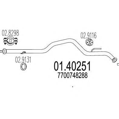 Труба выхлопного газа MTS 01.40251