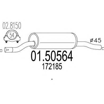 Средний глушитель выхлопных газов MTS 01.50564