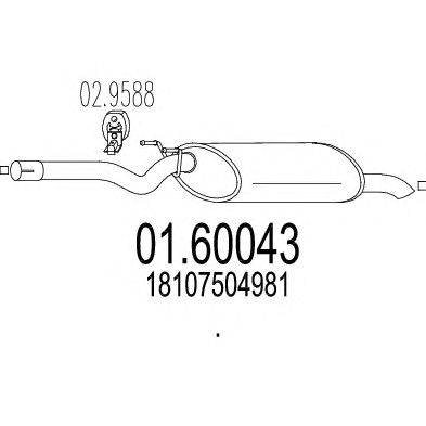Глушитель выхлопных газов конечный MTS 01.60043