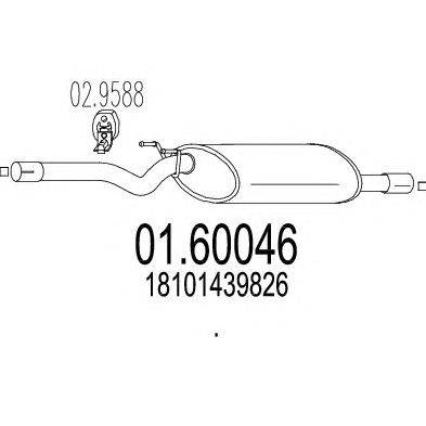 Глушитель выхлопных газов конечный MTS 01.60046