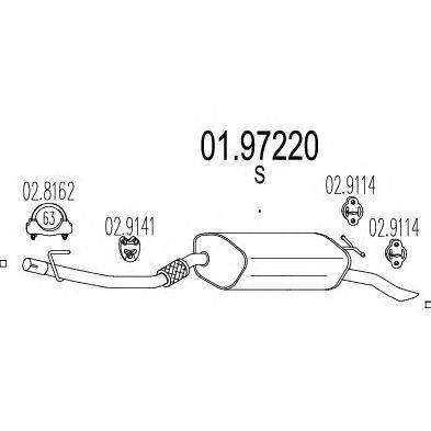 Глушитель выхлопных газов конечный MTS 01.97220