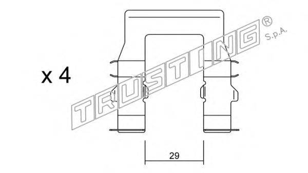 Комплектующие, колодки дискового тормоза TRUSTING KIT.056
