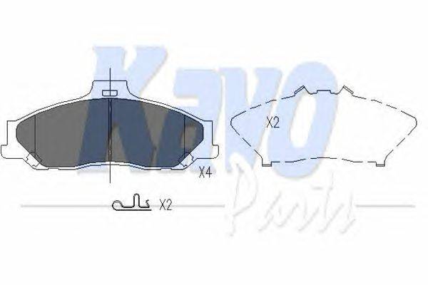 Комплект тормозных колодок, дисковый тормоз KAVO PARTS KBP-4510
