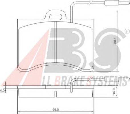 Комплект тормозных колодок, дисковый тормоз A.B.S. 20356